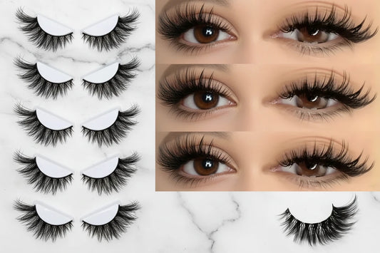 Lot de 5 faux cils 1cm